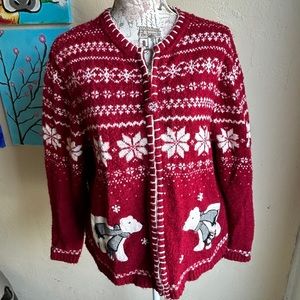 Polar Bear Red Winter Sweater
